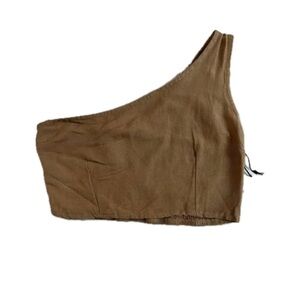 NWT Jopra One Shoulder Neutral Tone Crop Top
